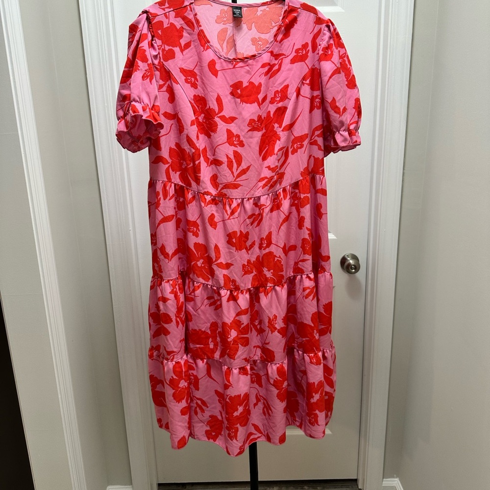 Floral Pink and Red Women’s Dress